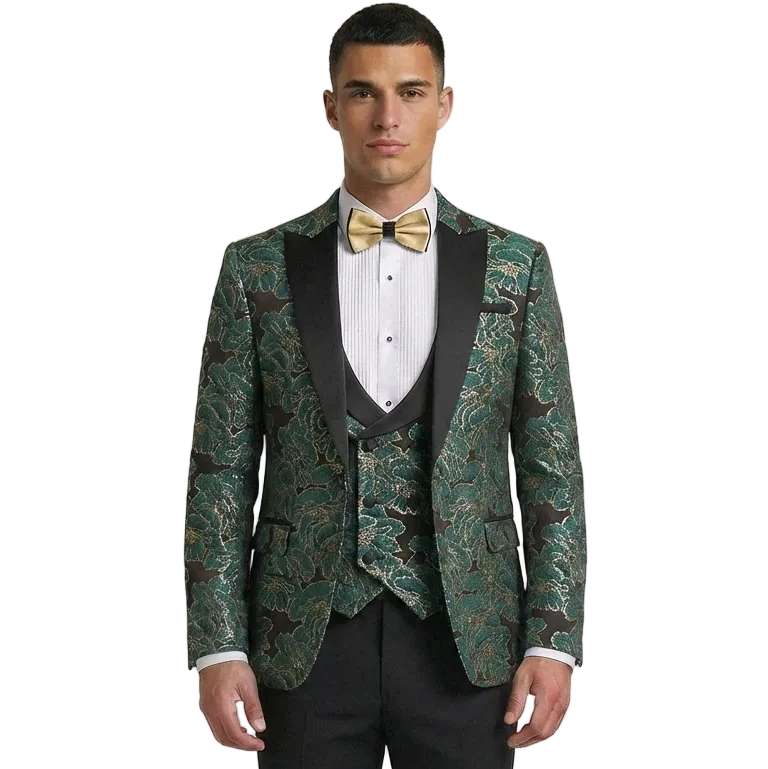 Emerald Green Floral- Slim Fit Tuxedo