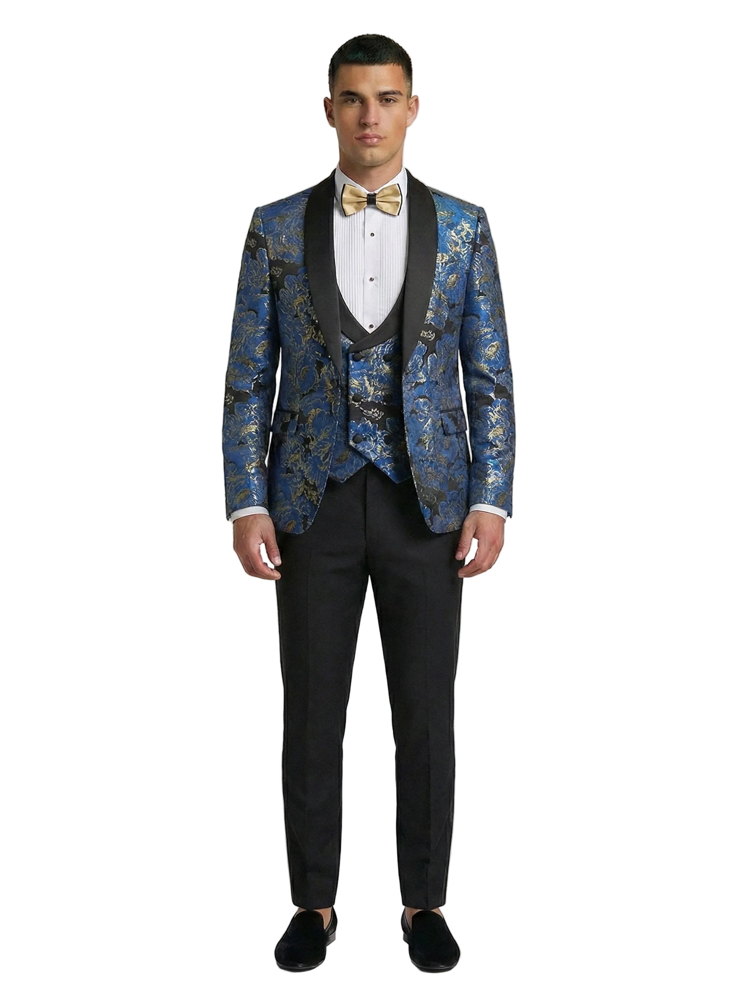 Royal Blue Floral- Slim Fit Tuxedo