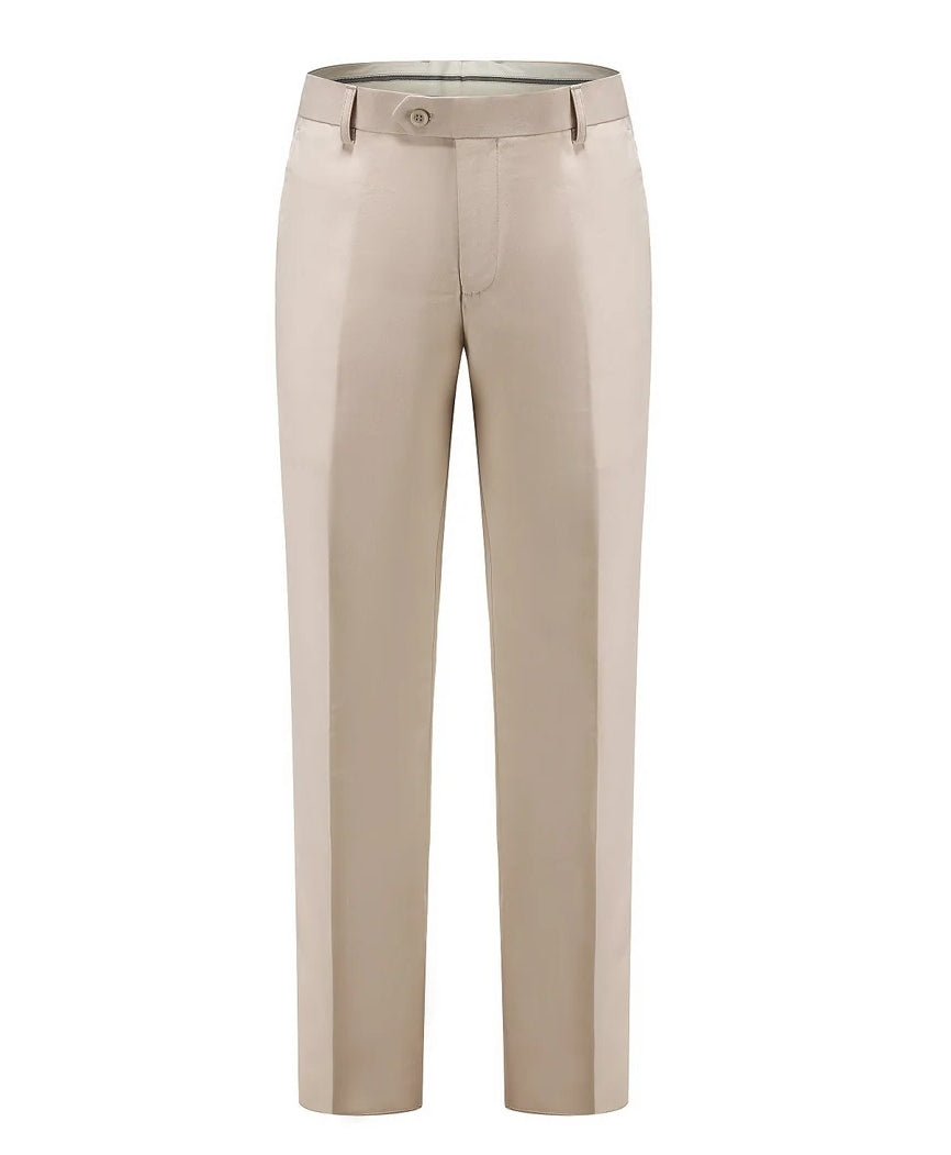 Light Beige Slim Fit Tuxedo with Black Satin Lapel