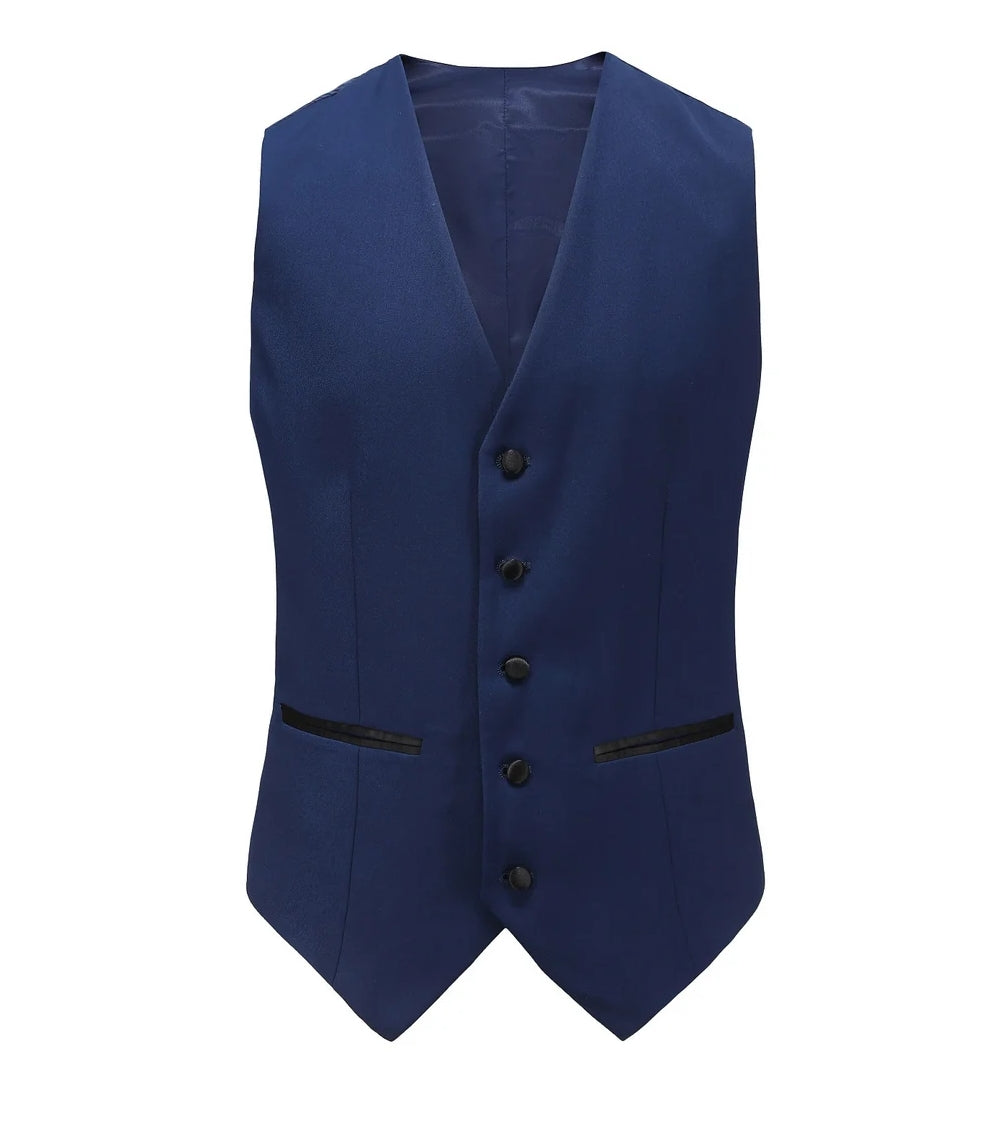 Indigo Slim Fit Tuxedo with Black Satin Lapel