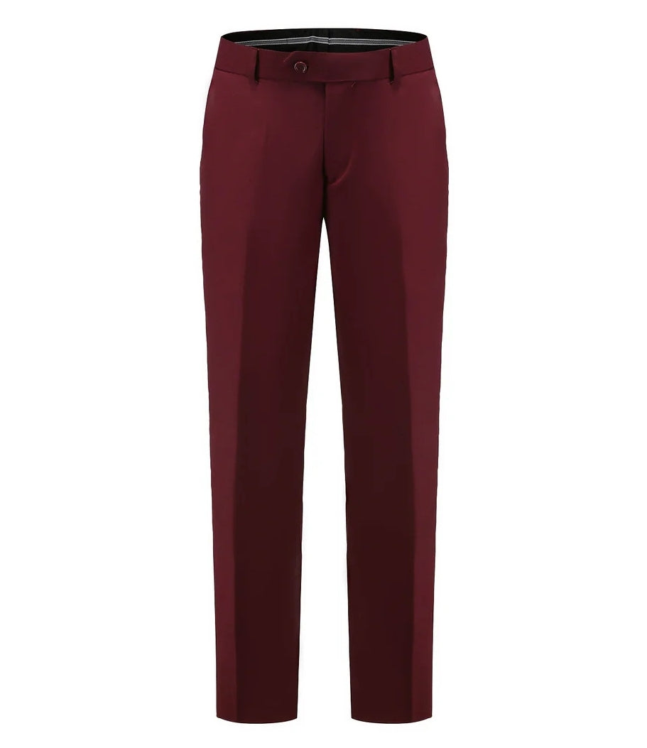 Men’s Burgundy Slim Fit Tuxedo with Black Satin Lapel