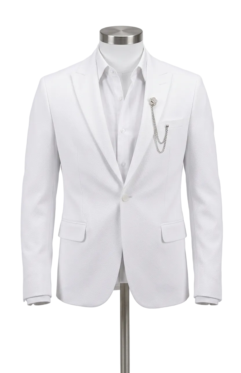 ARZEL White Slim Blazer
