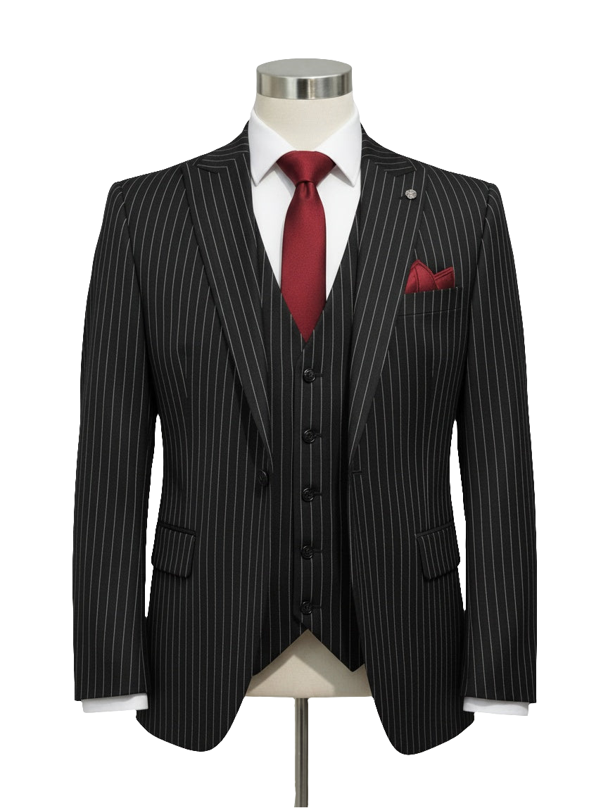 Black ARZEL Executive Stripe Suit