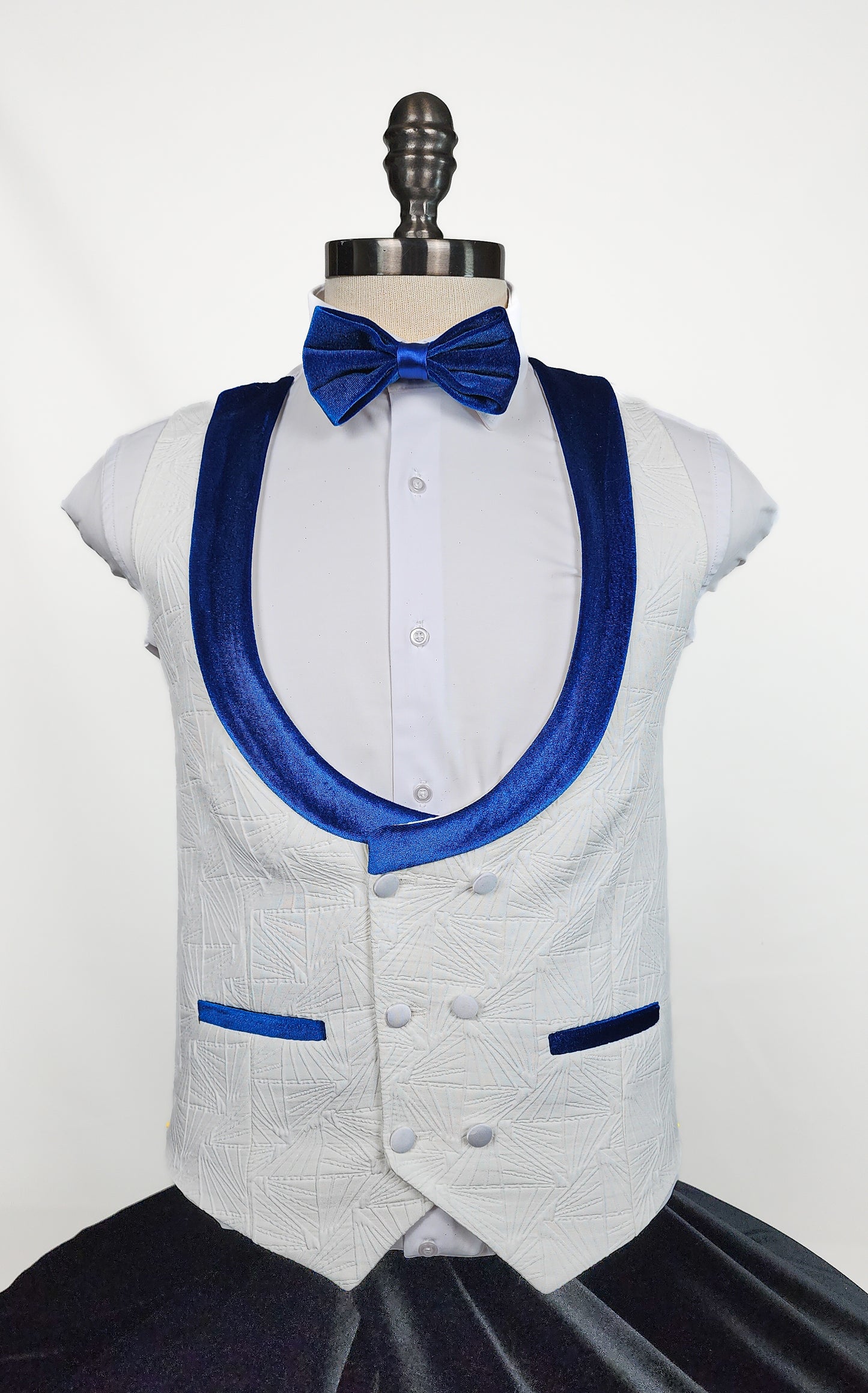 Royal Velvet White and Blue Tuxedo