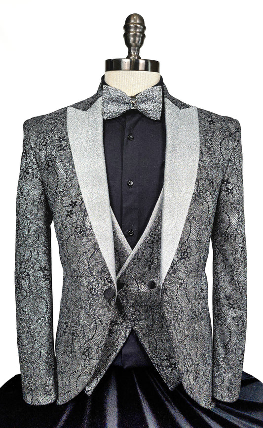 Silver & Black Lace Tuxedo