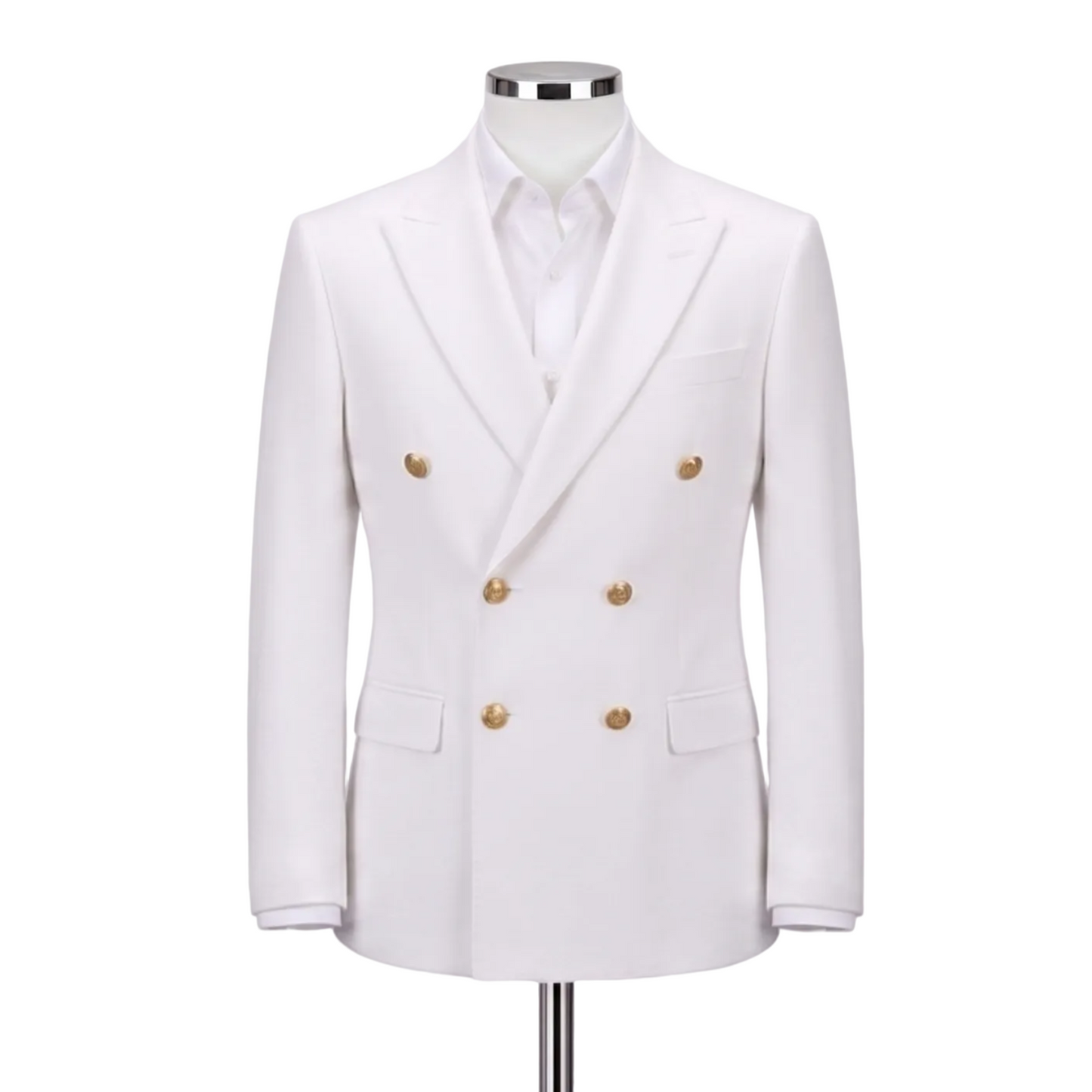 ARZEL White Double Breast Blazer