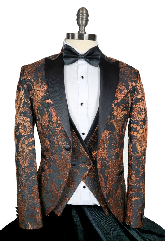 Rust Brocade Tuxedo