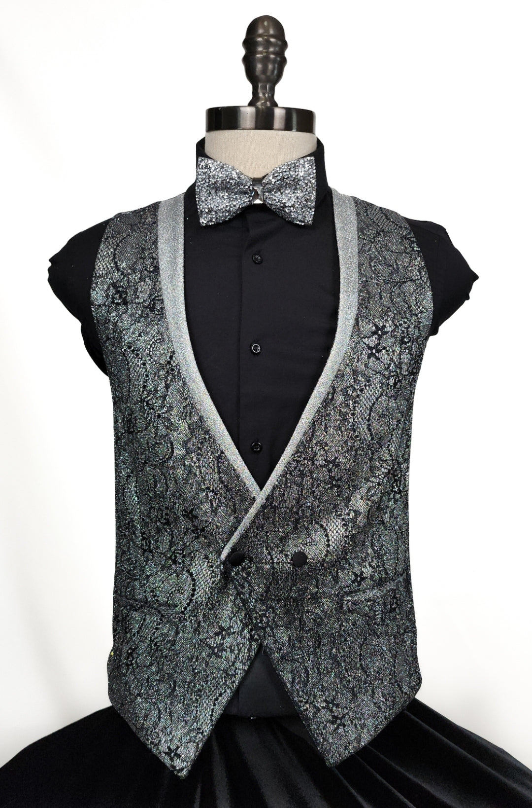 Silver & Black Lace Tuxedo