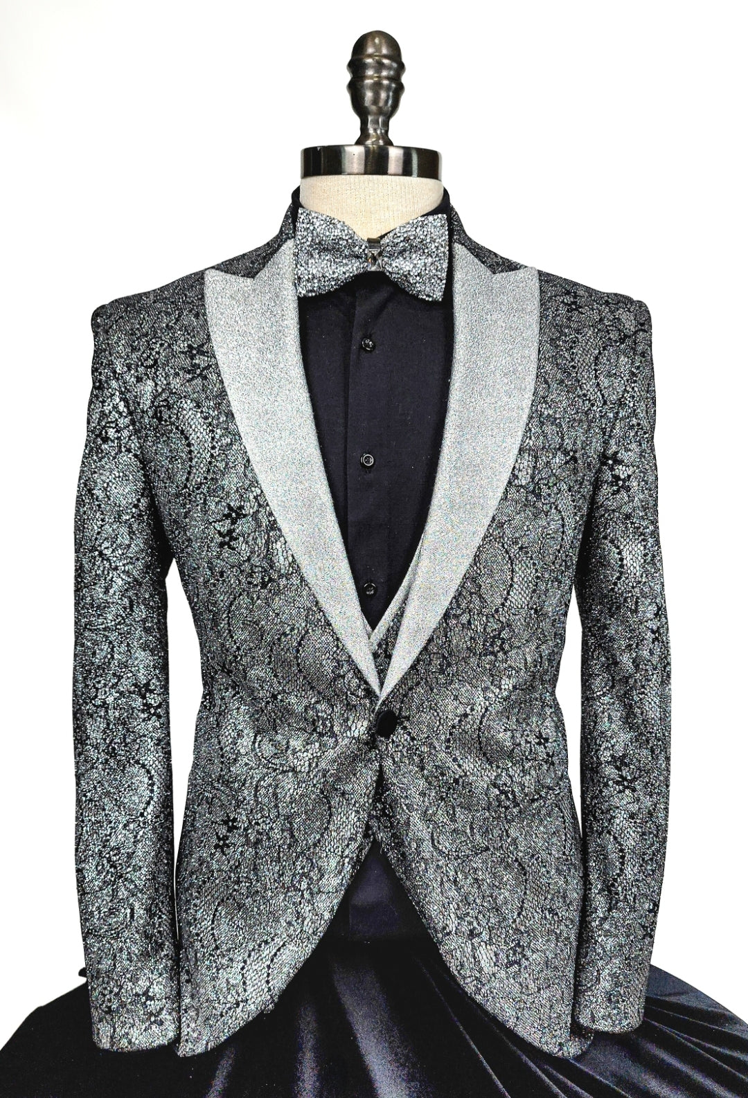 Silver & Black Lace Tuxedo