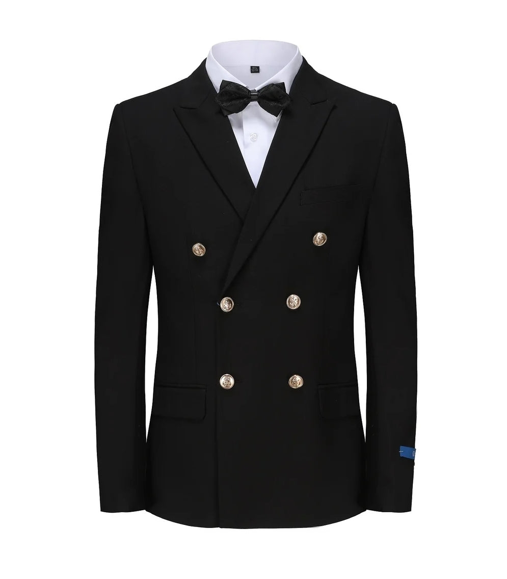GV Black Double Breasted Suit
