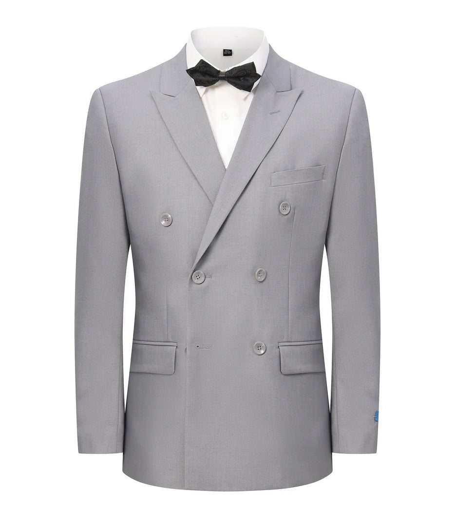 GV Light Grey Double Breast Suit