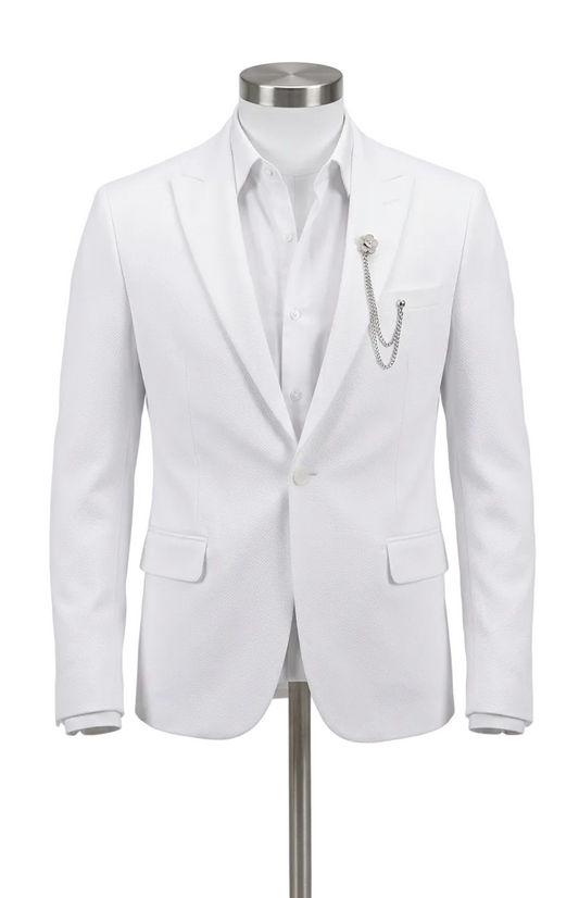 ARZEL White Slim Blazer