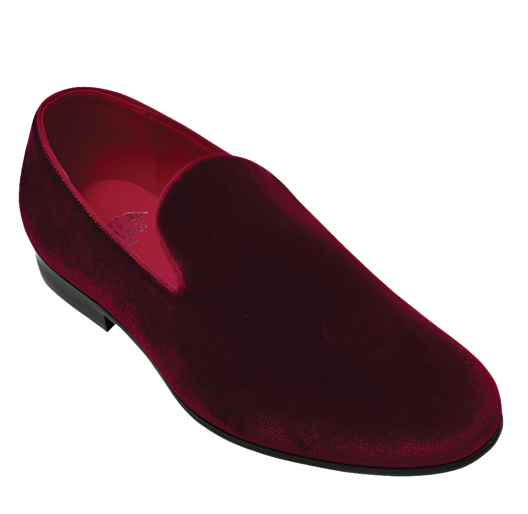 Velvet Smoking Slipper Burgundy