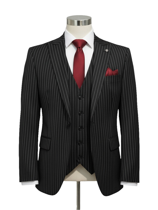 Black ARZEL Executive Stripe Suit