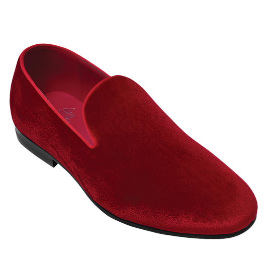 Velvet Smoking Slipper Red