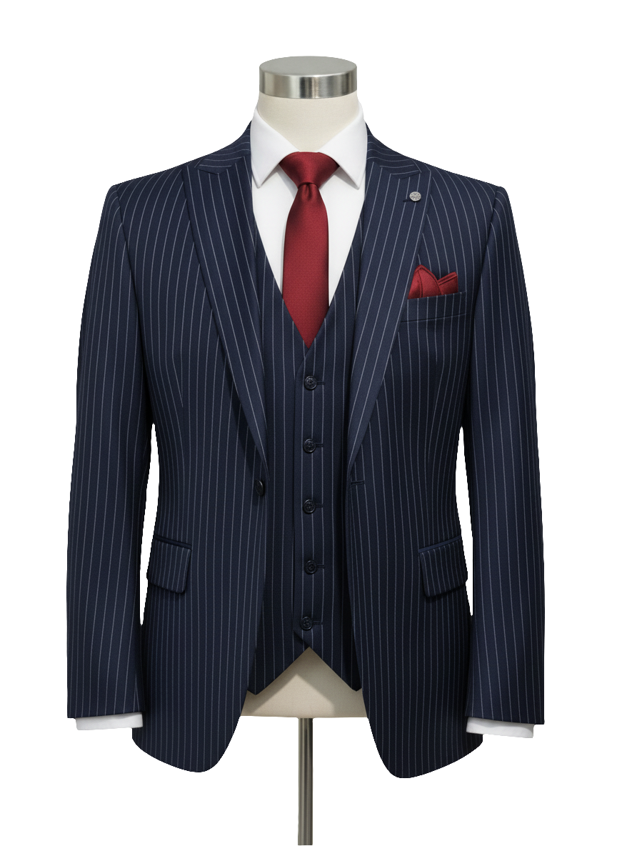 Navy ARZEL Executive Stripe Suit