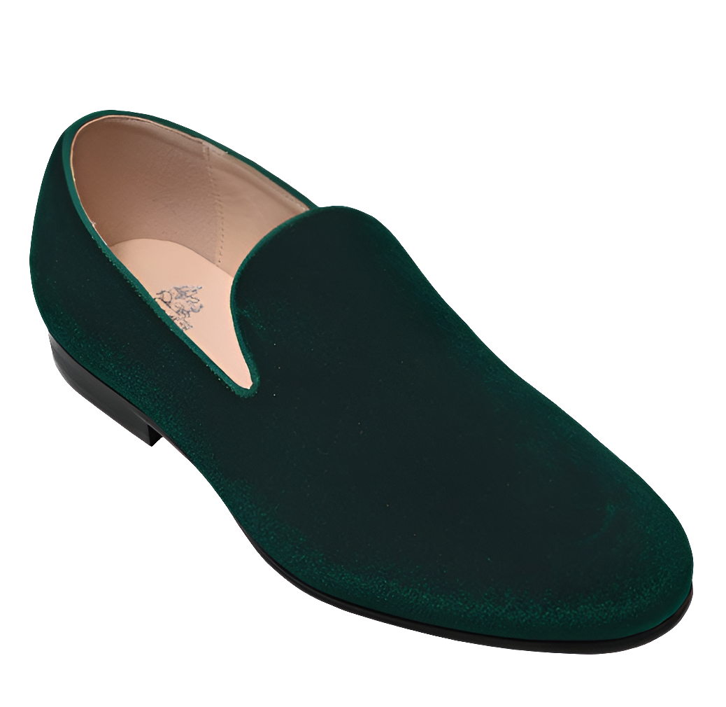 Velvet Smoking Slipper Green