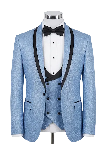 Light Blue Sparkle - Slim Fit Tuxedo