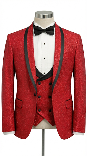 Red Sparkle- Slim Fit Tuxedo