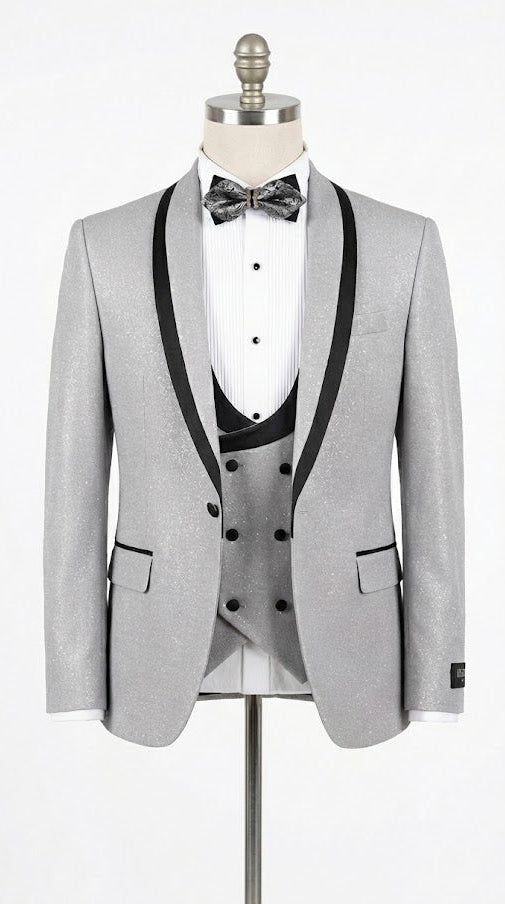Silver Sparkle- Slim Fit Tuxedo